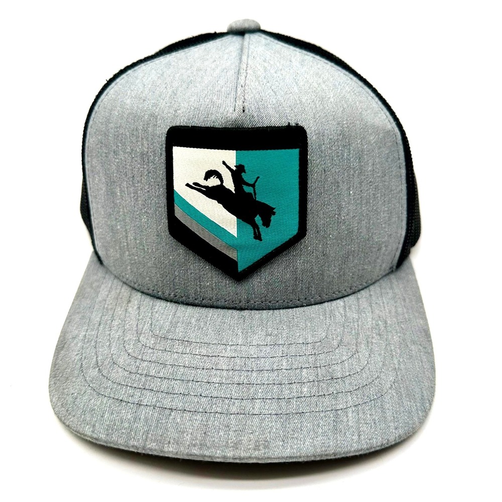 Hooey Tibbs Roughy Youth Trucker Hat – Grey/Black Mesh, Rodeo Patch